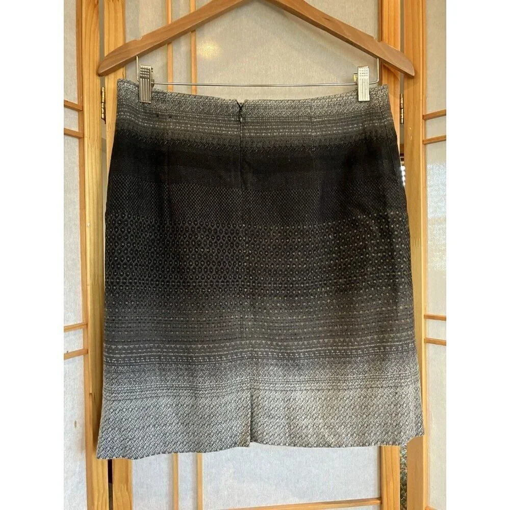 Amanda and Chelsea Nordstrom Women's Black & Gray Ombré Tweed Skirt, Size 8